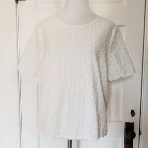 Lark & Ro white eyelet top